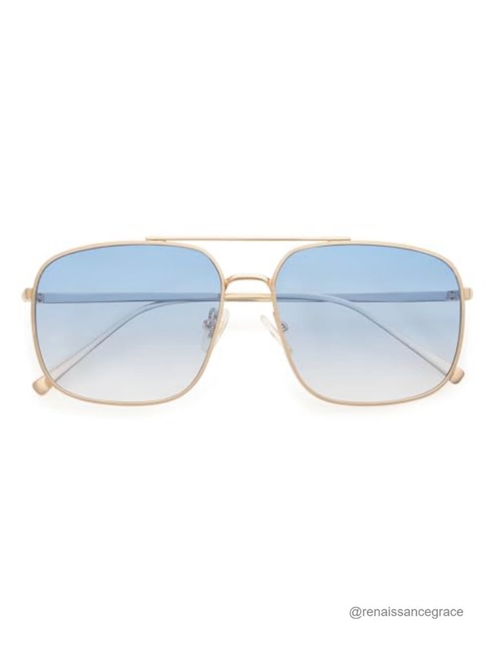 Trendy Square Aviator Sunglasses Metal Frame UV400 Protection